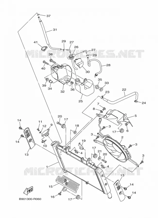 RADIATOR / HOSES Yamaha MOTO 900 2016 XSR  MTM850