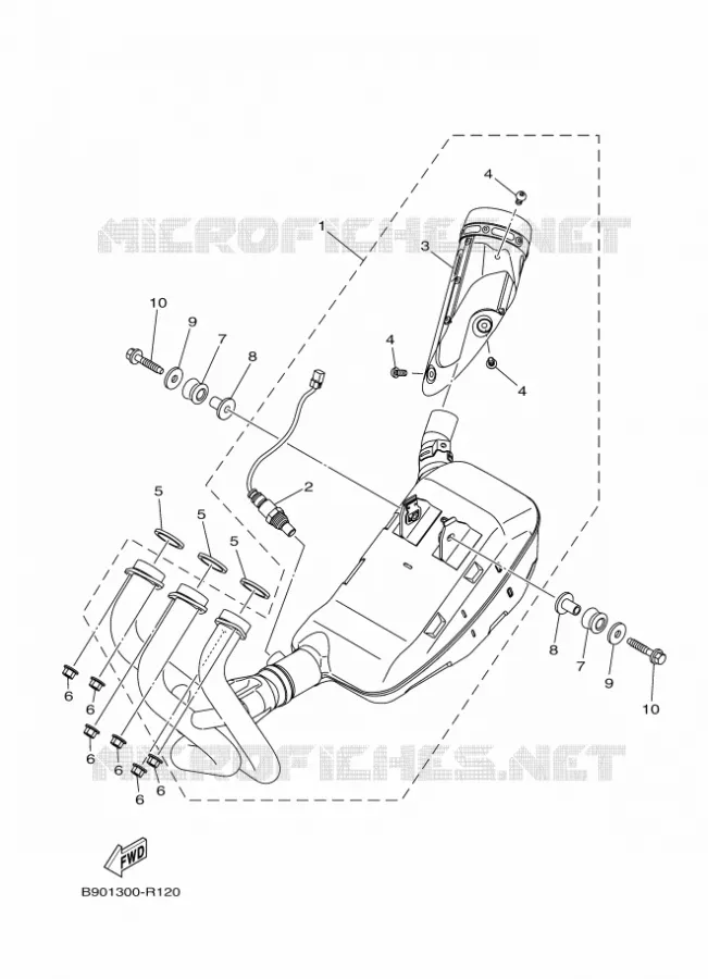 EXHAUST Yamaha MOTO 900 2016 XSR  MTM850