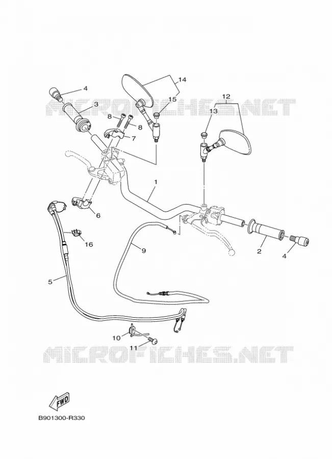 HANDLEBAR & CABLES Yamaha MOTO 900 2016 XSR  MTM850