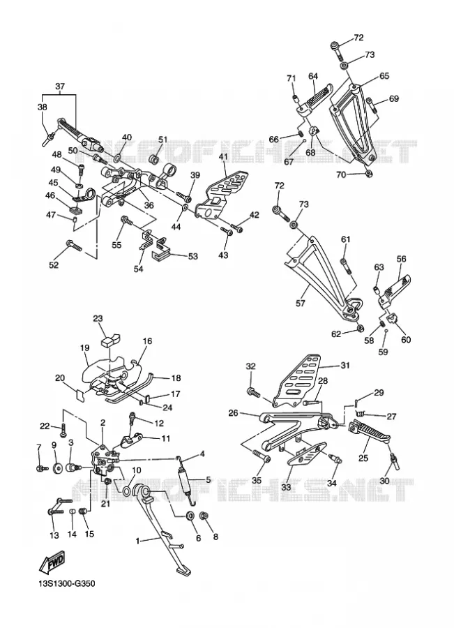 STAND / FOOTREST Yamaha MOTO 600 2010 R6  YZF-R6