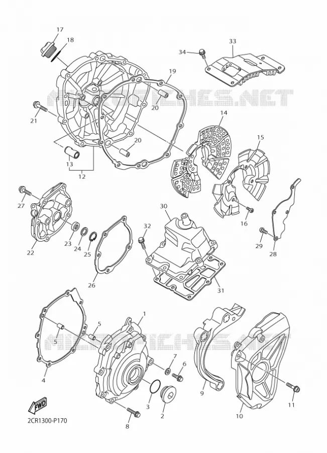 COVER - ENGINE 1 Yamaha MOTO 1000 2016 R1  YZF-R1R1