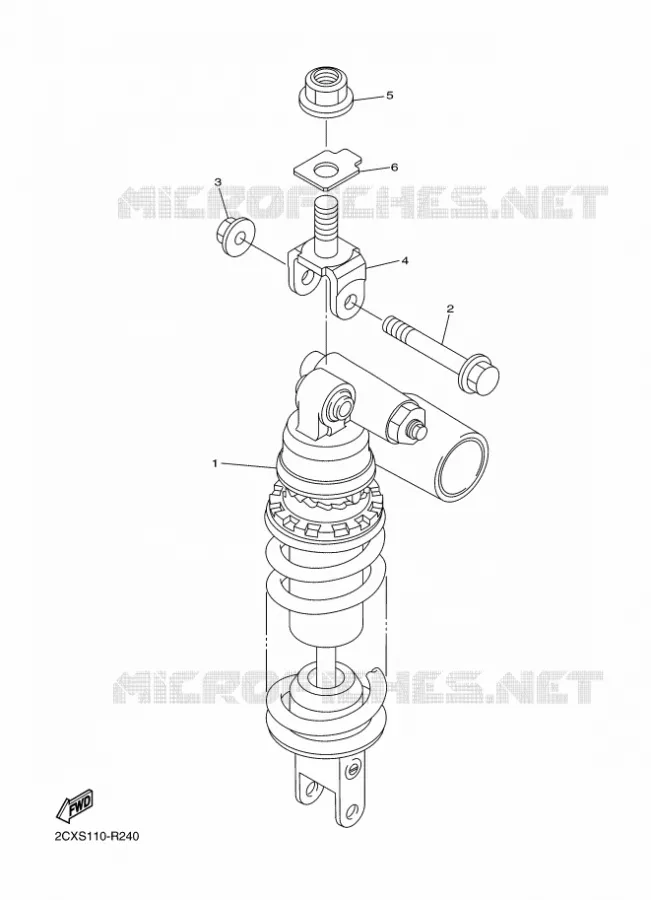 REAR SHOCK ABSORBER Yamaha MOTO 600 2016 R6  YZF-R6
