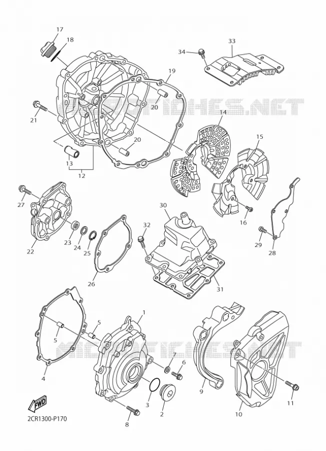 COVER - ENGINE 1 Yamaha MOTO 1000 2016 R1M  YZF-R1M