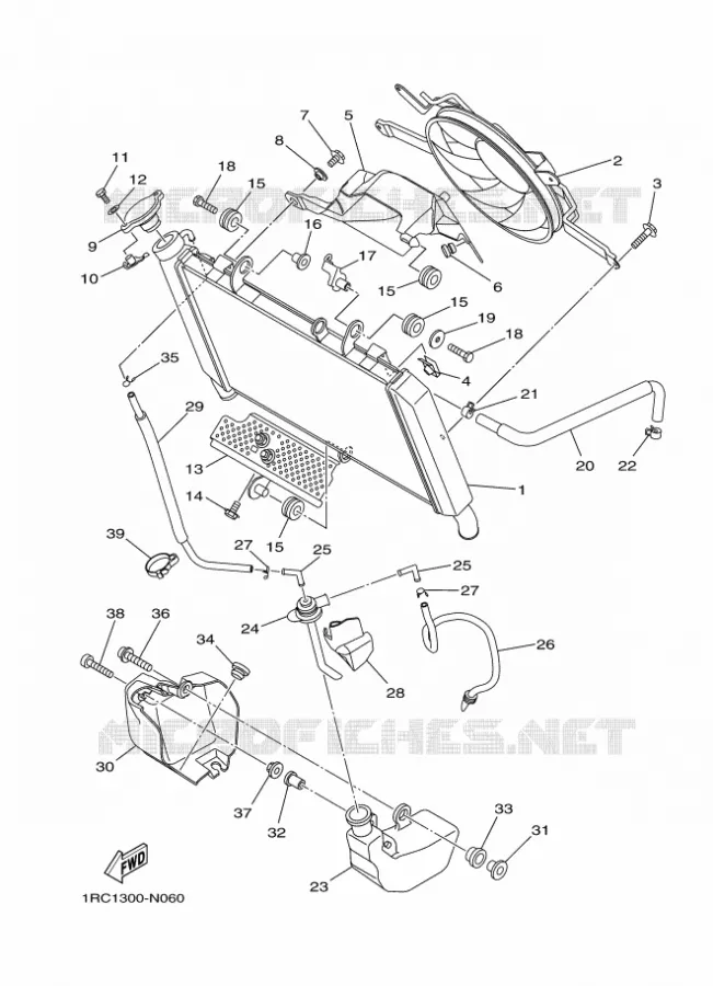 RADIATOR / HOSES Yamaha MOTO 900 2016 MT  MT09