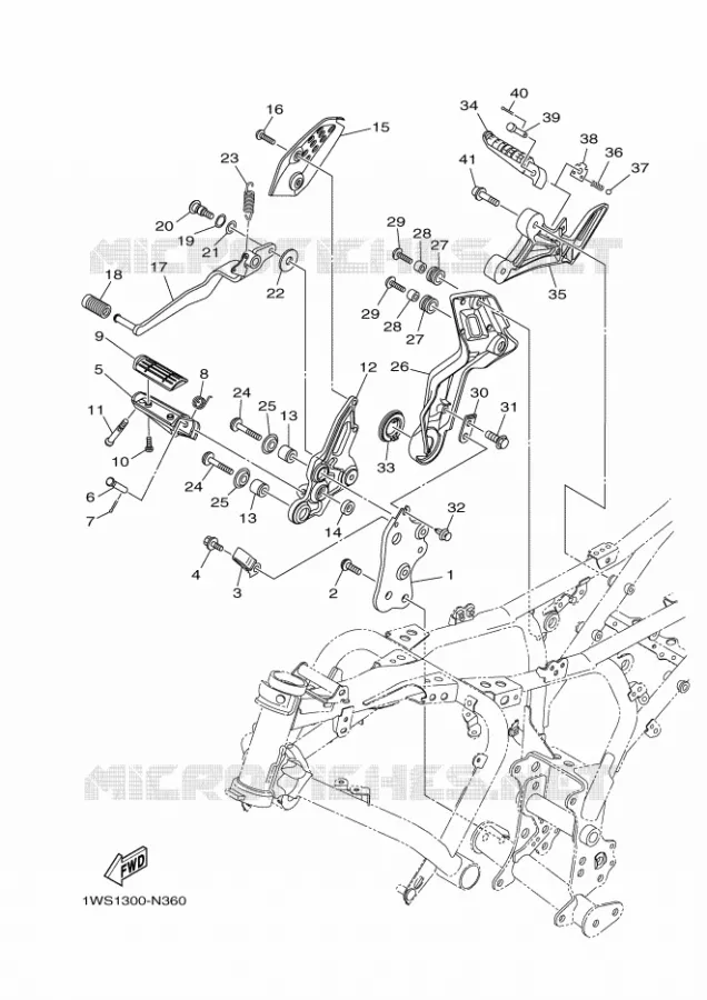 STAND / FOOTREST 2 Yamaha MOTO 700 2017 MT  MT07A