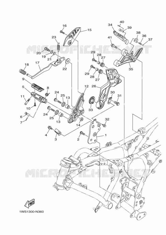 STAND / FOOTREST 2 Yamaha MOTO 700 2017 MT  MT07A