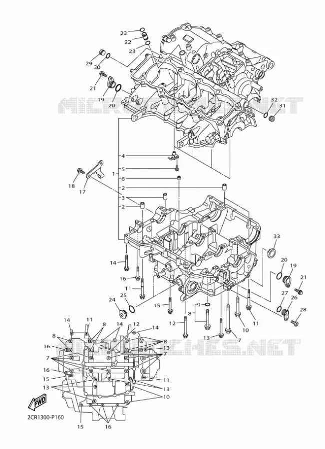 CRANKCASE Yamaha MOTO 1000 2016 R1  YZF-R1