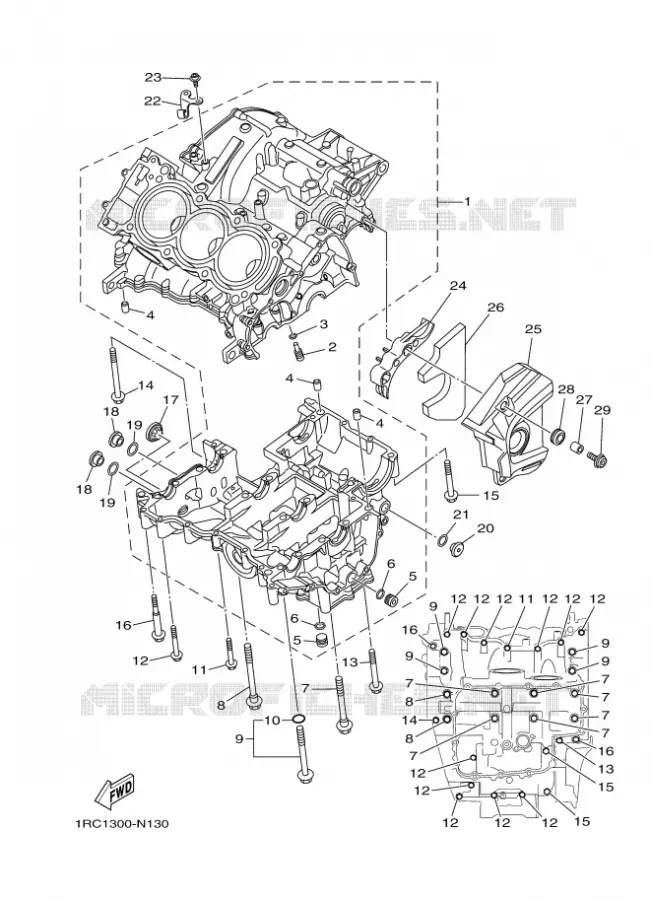 CRANKCASE Yamaha MOTO 900 2016 MT  MT09A