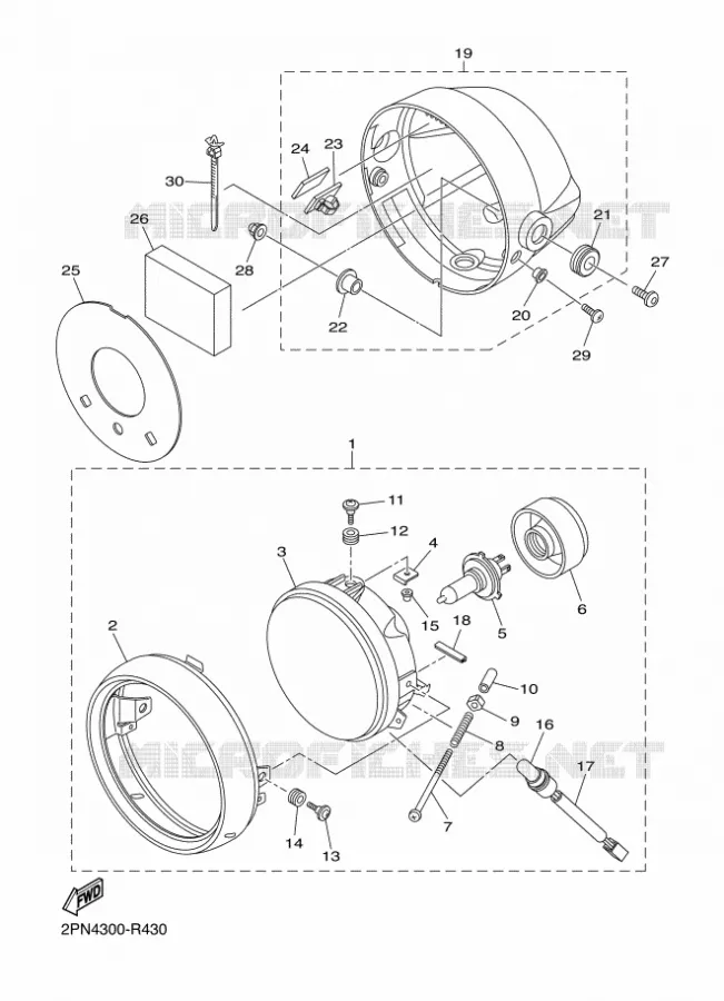 HEADLIGHT Yamaha MOTO 1300 2016 XJR  XJR1300C