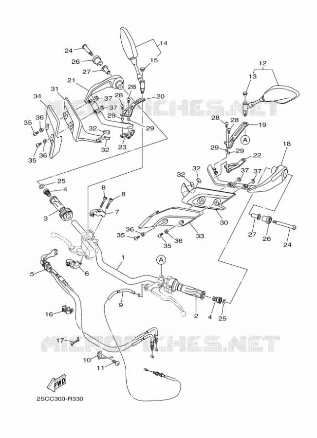HANDLEBAR & CABLES Yamaha MOTO 900 2016 MT  MT09TRA