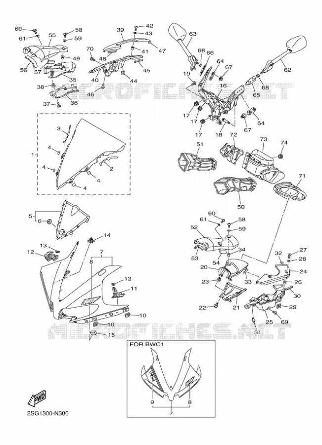 COVER 1 Yamaha MOTO 1000 2014 YZF-R1  YZF-R1