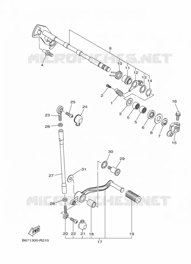 GEAR SHIFT SHAFT / LEVER Yamaha MOTO 1000 2016 MT  MTN1000