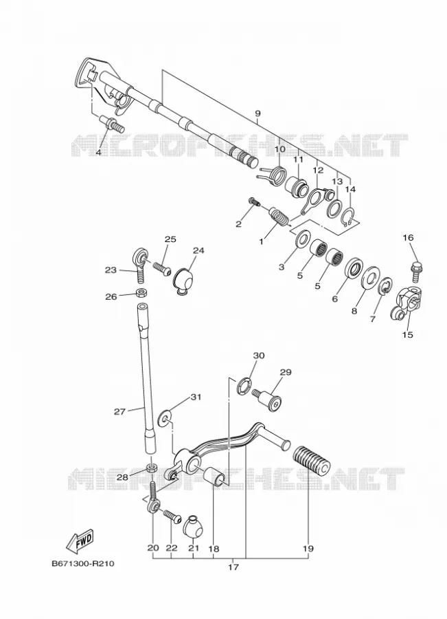GEAR SHIFT SHAFT / LEVER Yamaha MOTO 1000 2016 MT  MTN1000