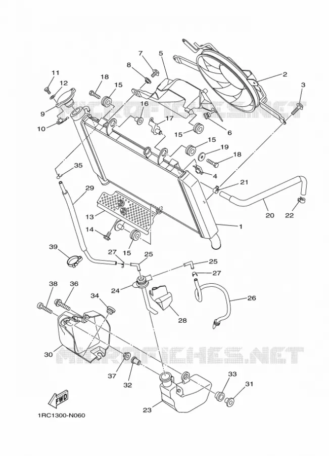 RADIATOR / HOSES Yamaha MOTO 900 2016 MT  MT09