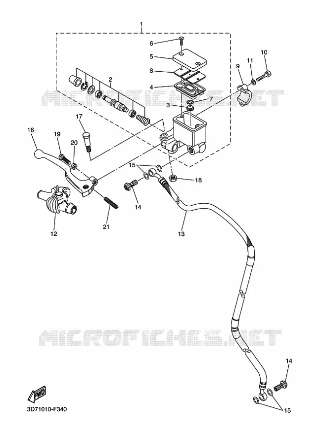 FRONT BRAKE MASTER CYLINDER Yamaha MOTO 250 2016 WR-R  WR250R
