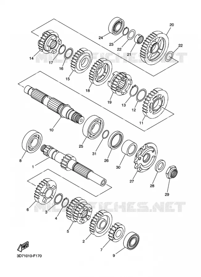 TRANSMISSION Yamaha MOTO 250 2016 WR-R  WR250R