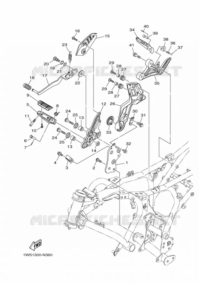 STAND / FOOTREST 2 Yamaha MOTO 700 2017 MT  MT07A