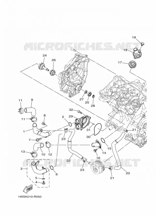 WATERPUMP / HOSES Yamaha MOTO 700 2017 MT  MT07A