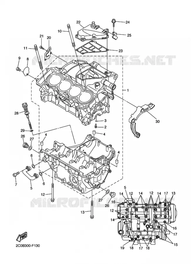 CRANKCASE Yamaha MOTO 600 2010 R6  YZF-R6