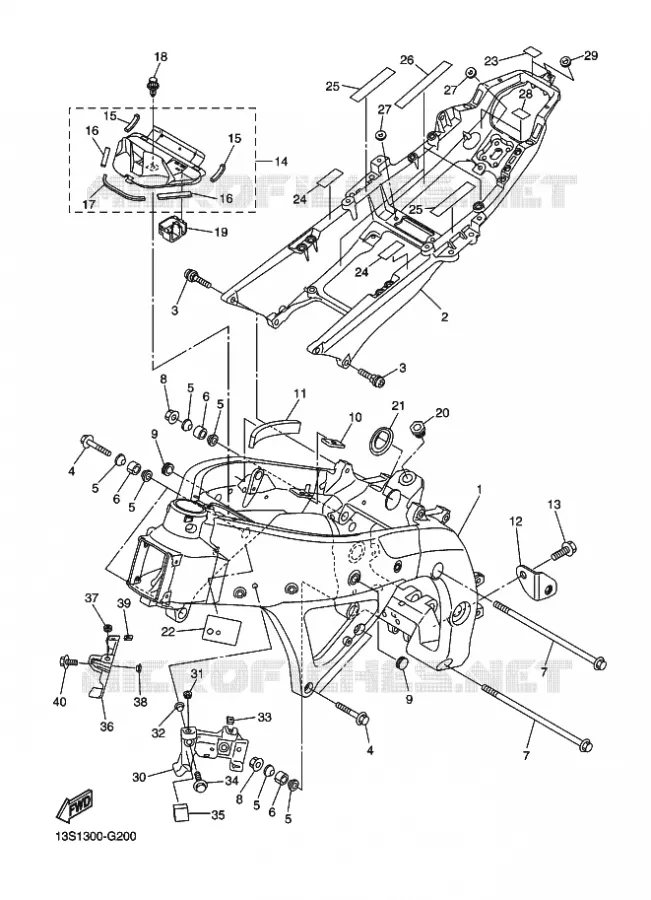 FRAME Yamaha MOTO 600 2010 R6  YZF-R6