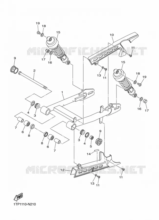 SWINGARM / SHOCK ABSORBER Yamaha MOTO 950 2016 XV  XVS950CU