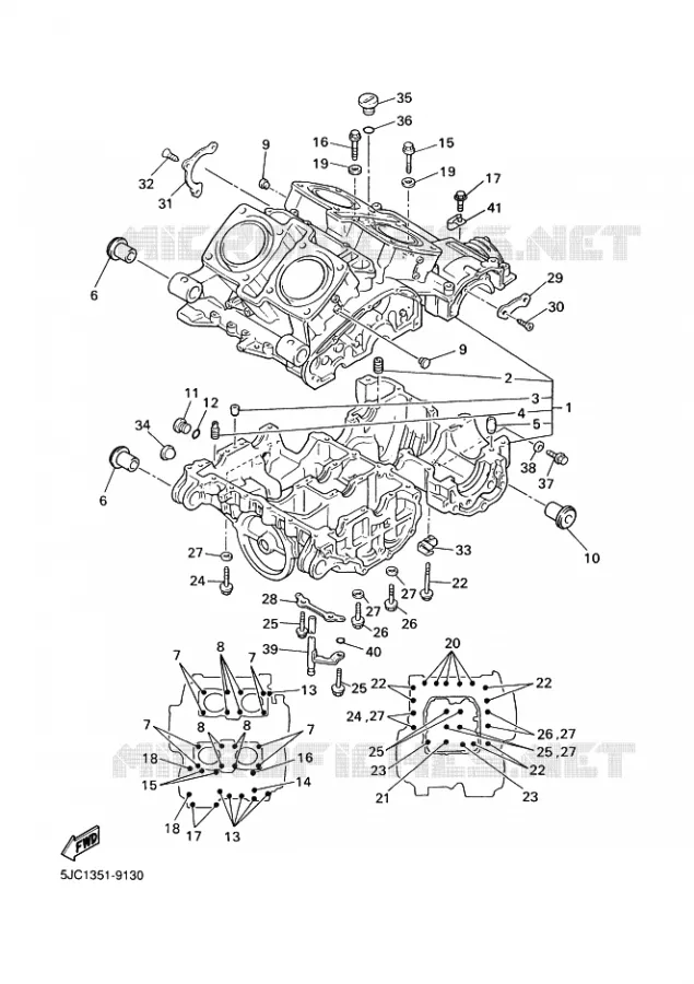 CRANKCASE Yamaha MOTO 1300 2000 ROYALSTAR  XVZ13TF