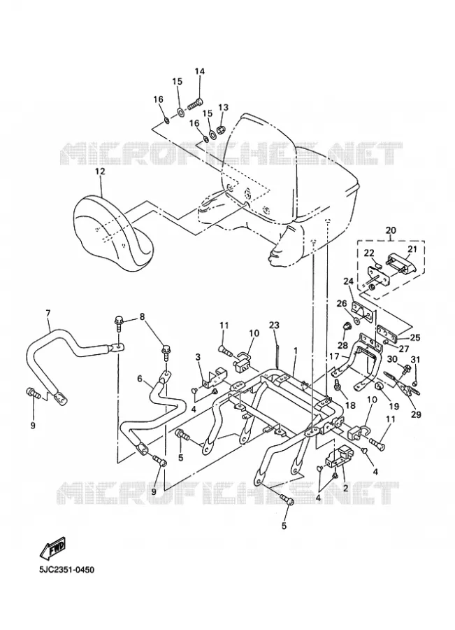 TOP CASE 2 Yamaha MOTO 1300 2000 ROYALSTAR  XVZ13TF