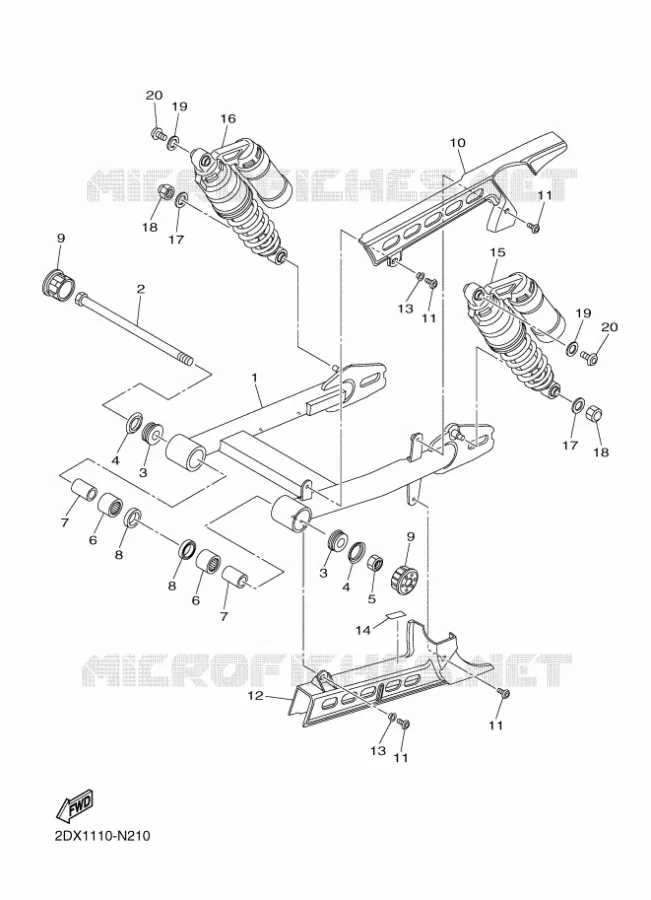 SWINGARM / SHOCK ABSORBER Yamaha MOTO 950 2016 XV  XVS950CR