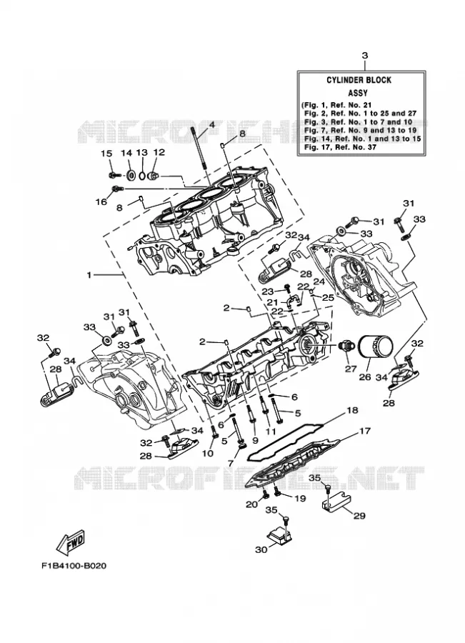 CRANKCASE Yamaha WAVERUNNER 1000 2003 ENG FOR FZ1000A  ENG FOR FZ1000A