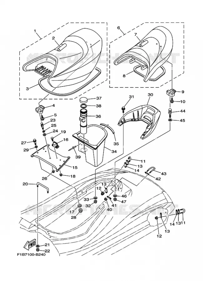 SEAT / LOCK Yamaha WAVERUNNER 1000 2003 ENG FOR FZ1000A  ENG FOR FZ1000A