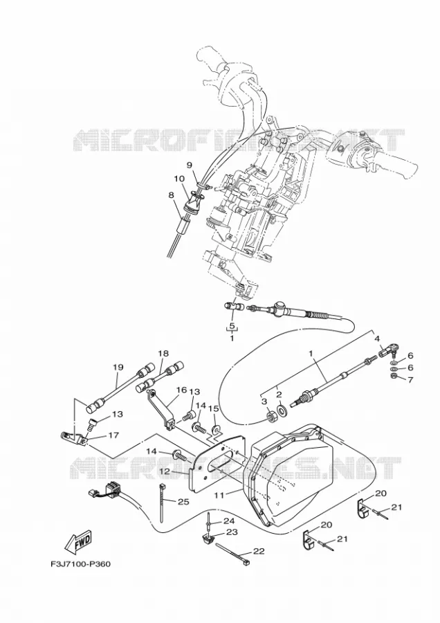 CONTROL CABLE Yamaha WAVERUNNER 1800 2017 FX  FC1800-S