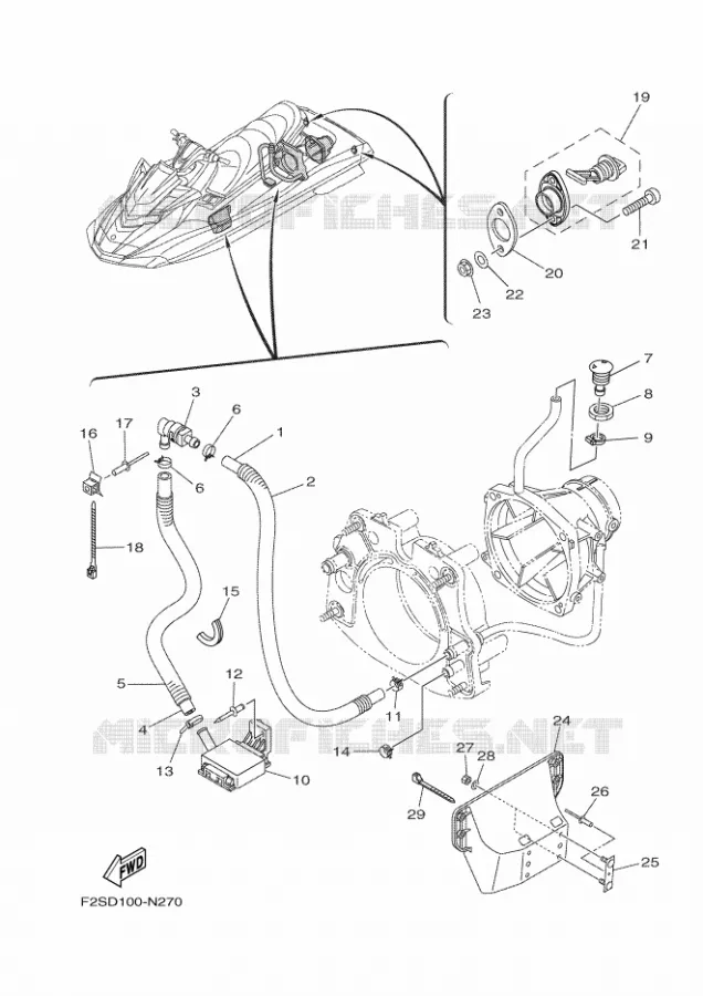 HULL & DECK Yamaha WAVERUNNER 1800 2017 FX  FC1800-S