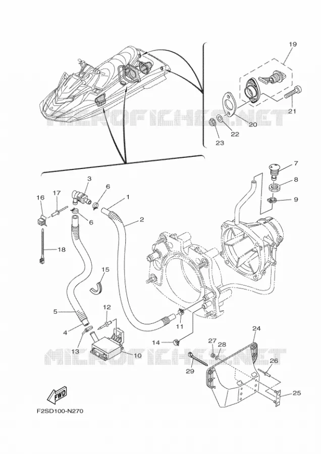 HULL & DECK Yamaha WAVERUNNER 1800 2017 FX  FC1800B-S