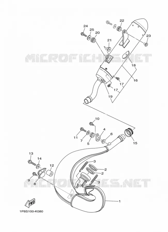 EXHAUST Yamaha MOTO 250 2018 YZ  YZ250