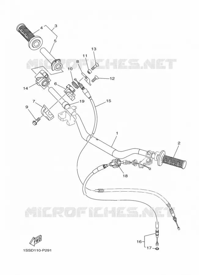HANDLEBAR & CABLES Yamaha MOTO 250 2018 YZ  YZ250