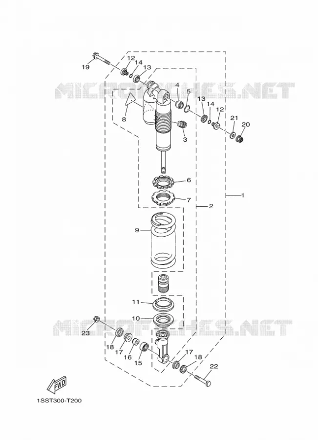 REAR SHOCK ABSORBER Yamaha MOTO 250 2018 YZ  YZ250