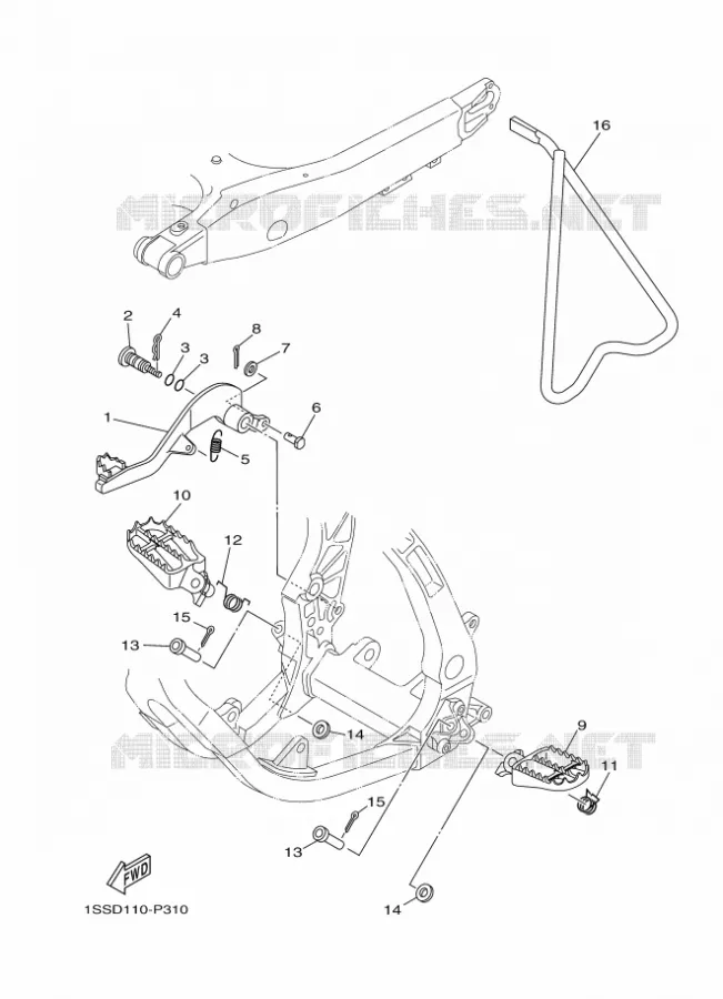 STAND / FOOTREST Yamaha MOTO 250 2018 YZ  YZ250