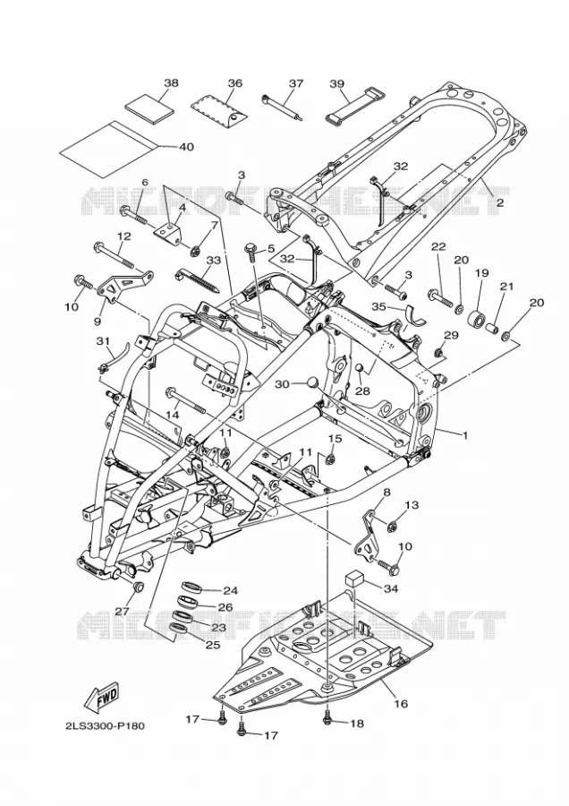 FRAME Yamaha QUAD 700 2018 RAPTOR  YFM700R