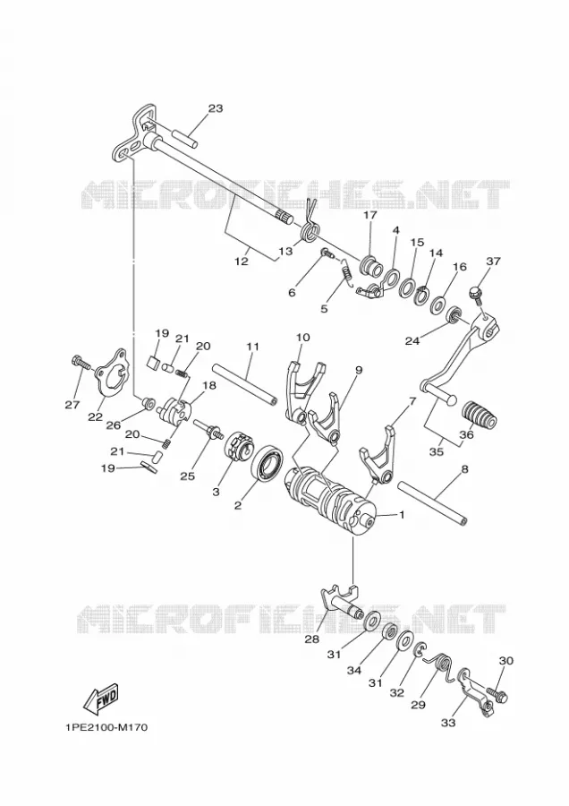 GEAR SHIFT SELECTOR DRUM / FORKS Yamaha QUAD 700 2018 RAPTOR  YFM700R