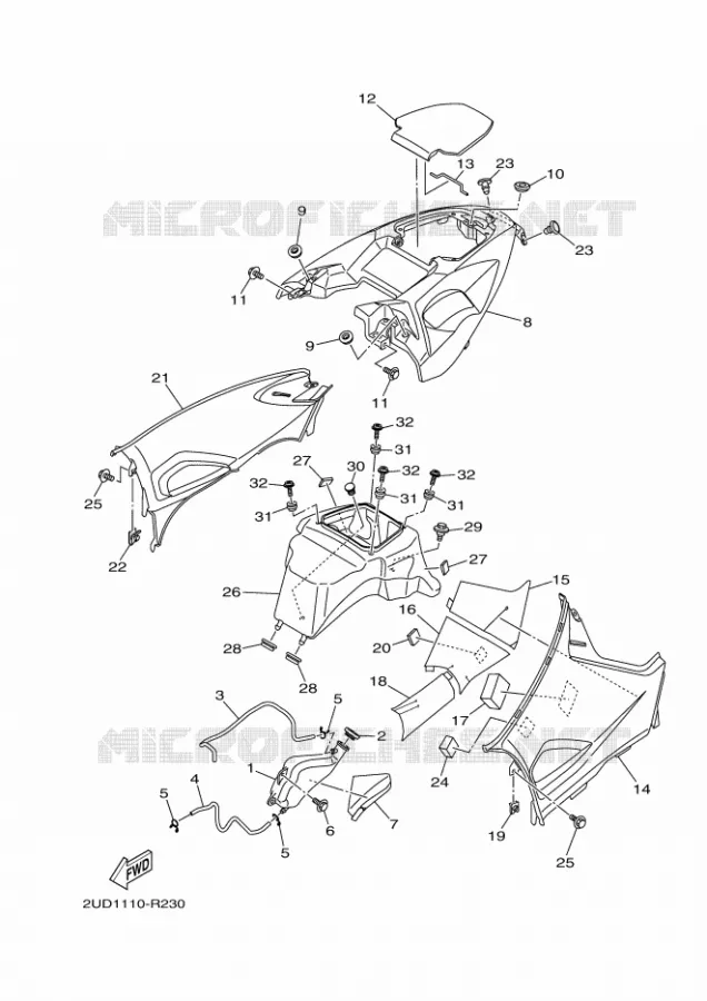 SIDE COVER Yamaha QUAD 700 2018 GRIZZLY  YFM700FWAD