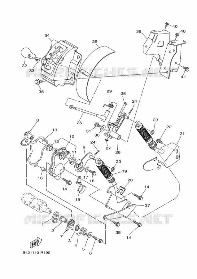GEAR SHIFT SHAFT / LEVER Yamaha SIDE BY SIDE 700 2016 VIKING  YXM700EYXM70VPXGVIKING