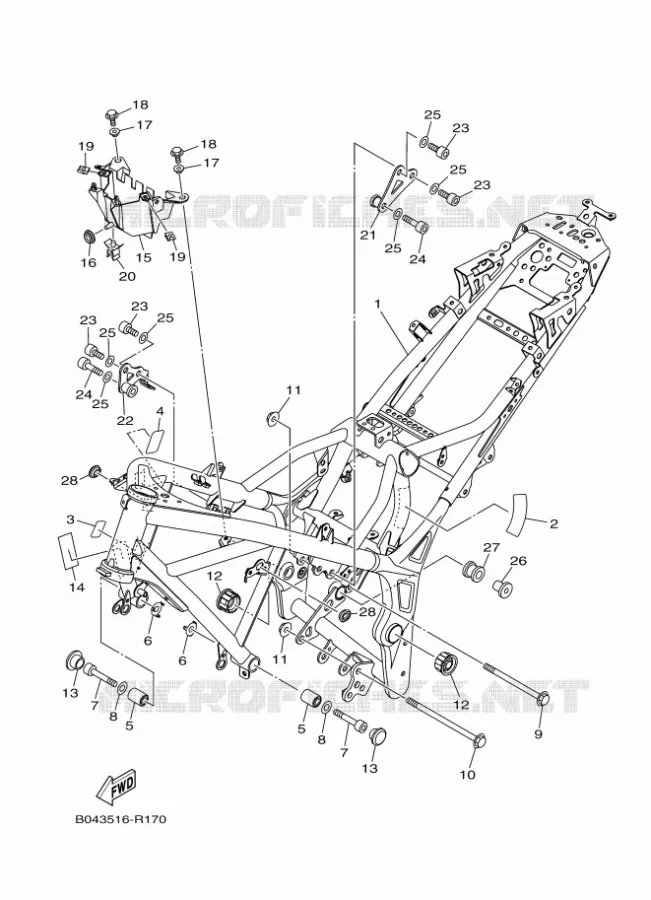 FRAME Yamaha MOTO 300 2018 MT  MTN320-A