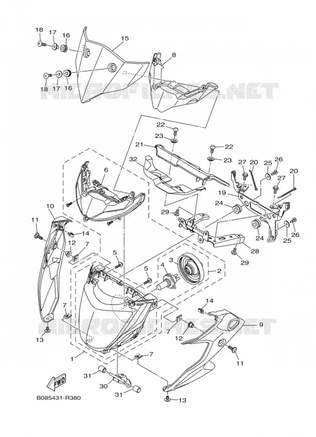 HEADLIGHT Yamaha MOTO 300 2018 MT  MTN320-A