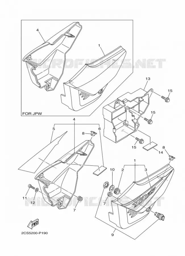 SIDE COVER Yamaha MOTO 125 2017 YB  YB125