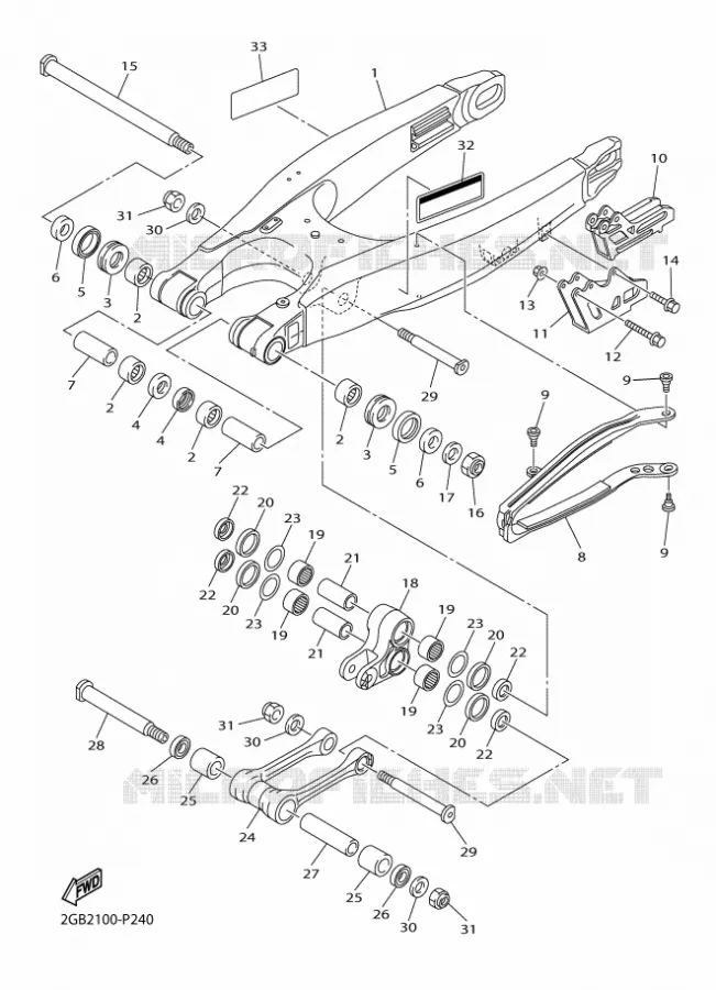 SWINGARM Yamaha MOTO 250 2017 WRF  WR250F