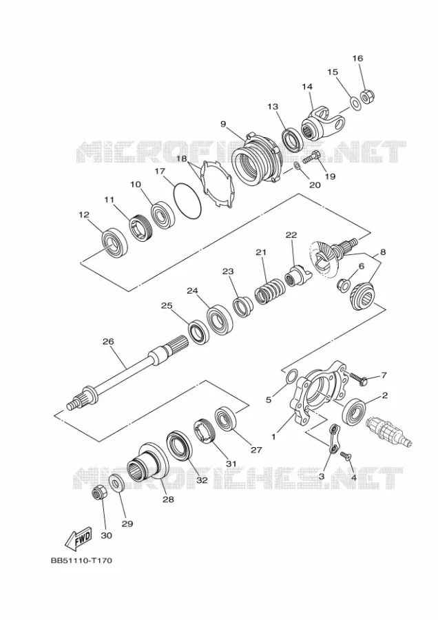 CROSS SHAFT Yamaha QUAD 450 2018 KODIAK  YFM450FWA