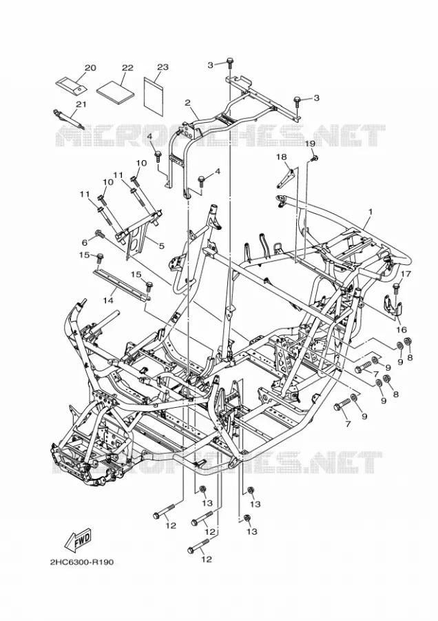 FRAME Yamaha SIDE BY SIDE 1000 2017 YXZ  YXZ1000E
