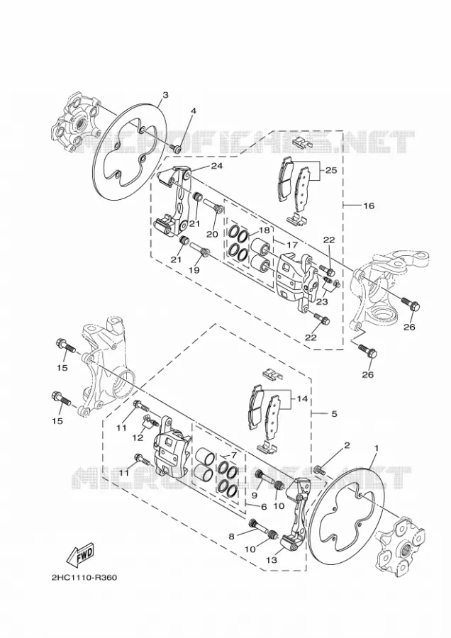 FRONT BRAKE CALIPER Yamaha SIDE BY SIDE 1000 2017 YXZ  YXZ1000E