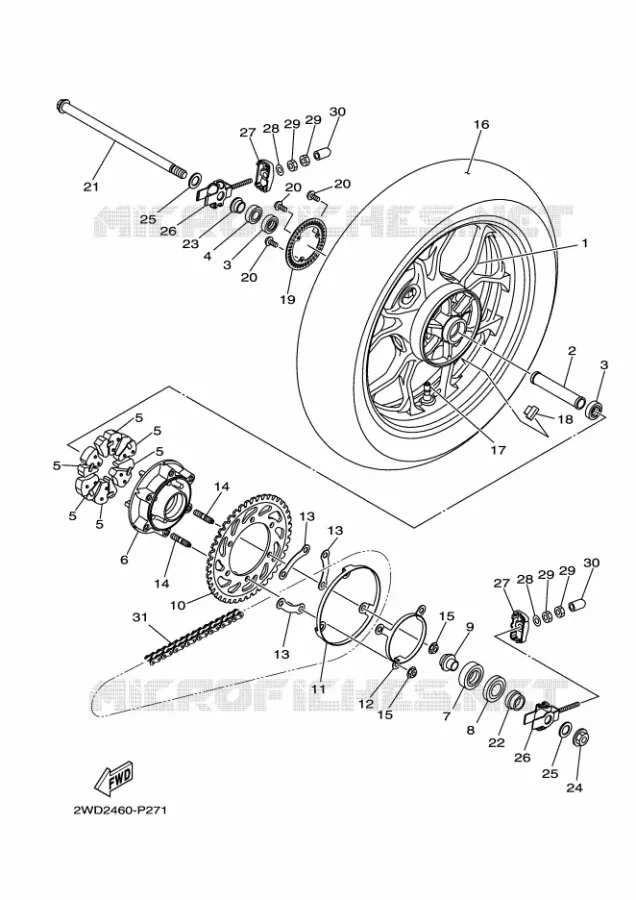 REAR WHEEL Yamaha MOTO 300 2018 R3  YZF-R3A