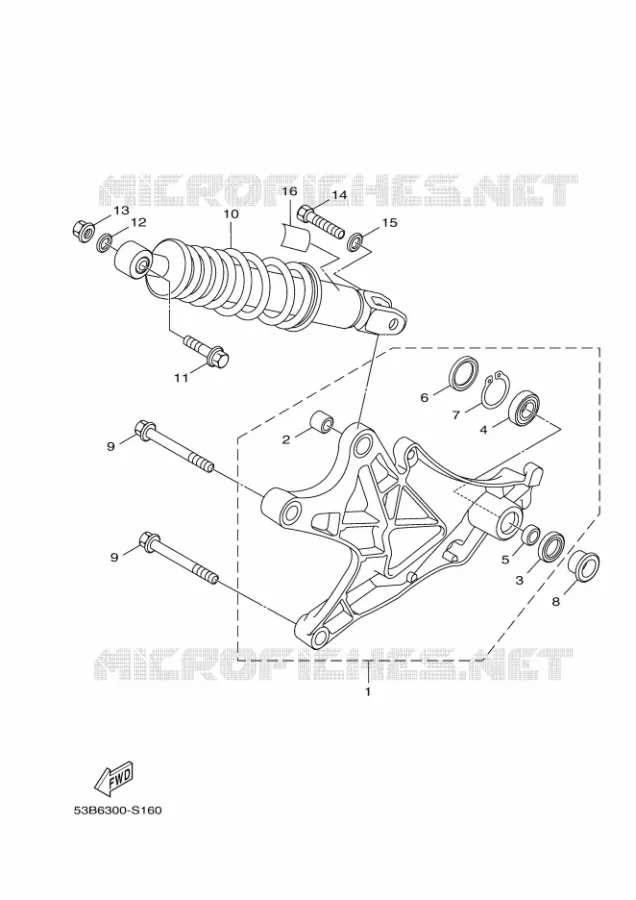 SWINGARM / SHOCK ABSORBER Yamaha SCOOTER 125 2017 XENTER  HW125
